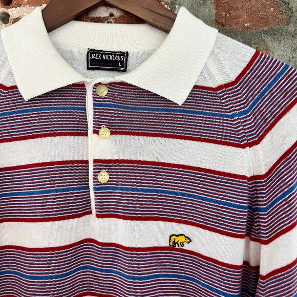 VTG 80s Jack Nicklaus Golden Bear Collared Sweater L - Picture 1 of 6